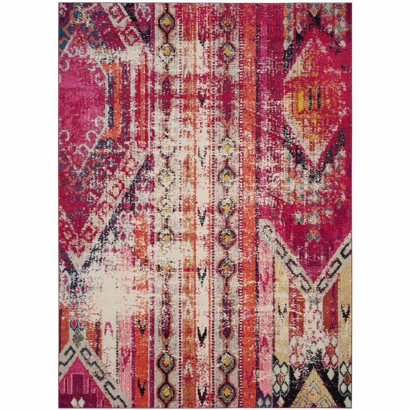 Monaco MNC222 Power Loomed Indoor Area Rug - Magenta/Multi - 9'x12' - Safavieh