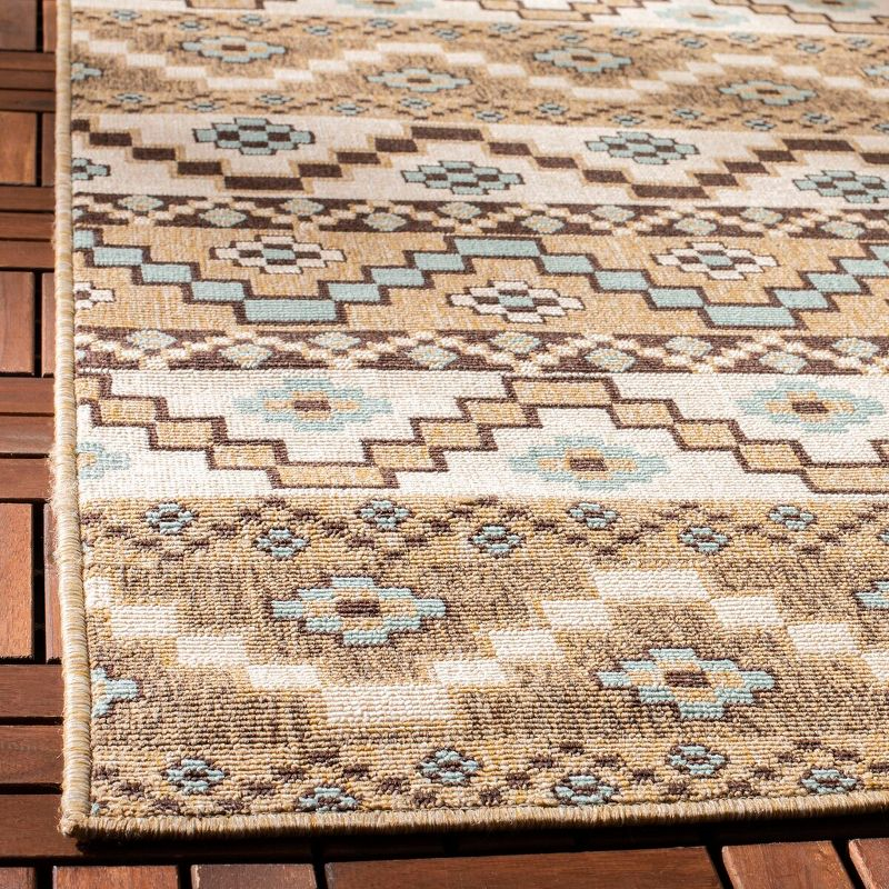Veranda VER095 Power Loomed Indoor and Outdoor Area Rug - Creme/Brown - 5'3"x7'7" - Safavieh.