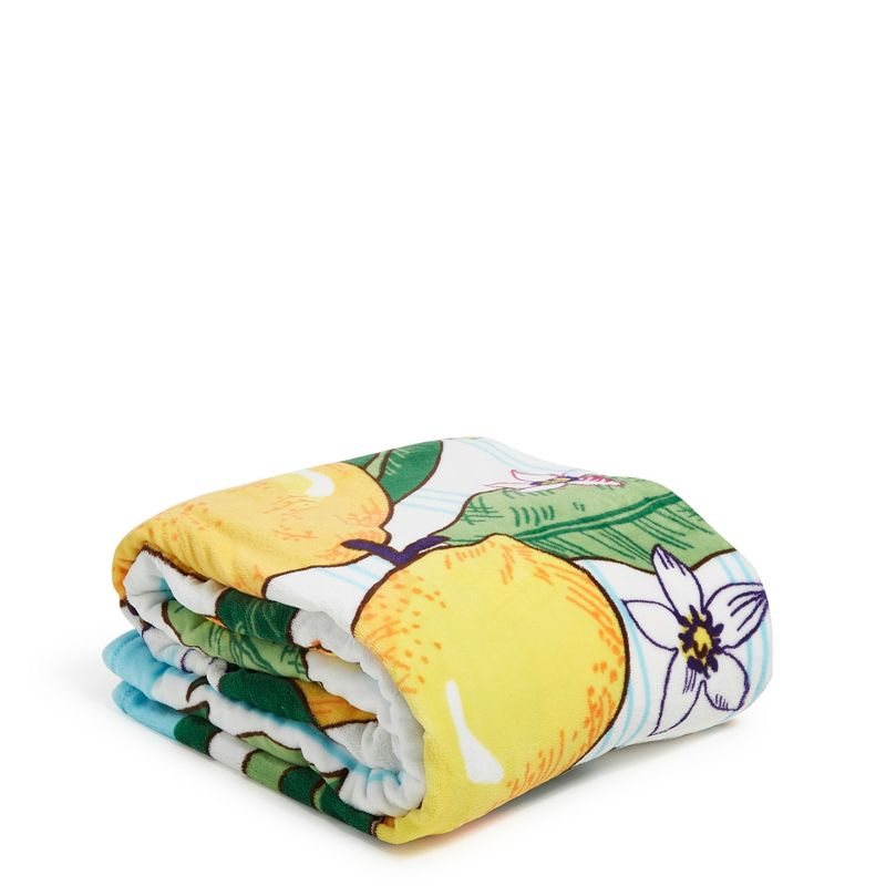 Vera Bradley Women's Outlet Fleece Oversized Throw Blanket Lemon Grove