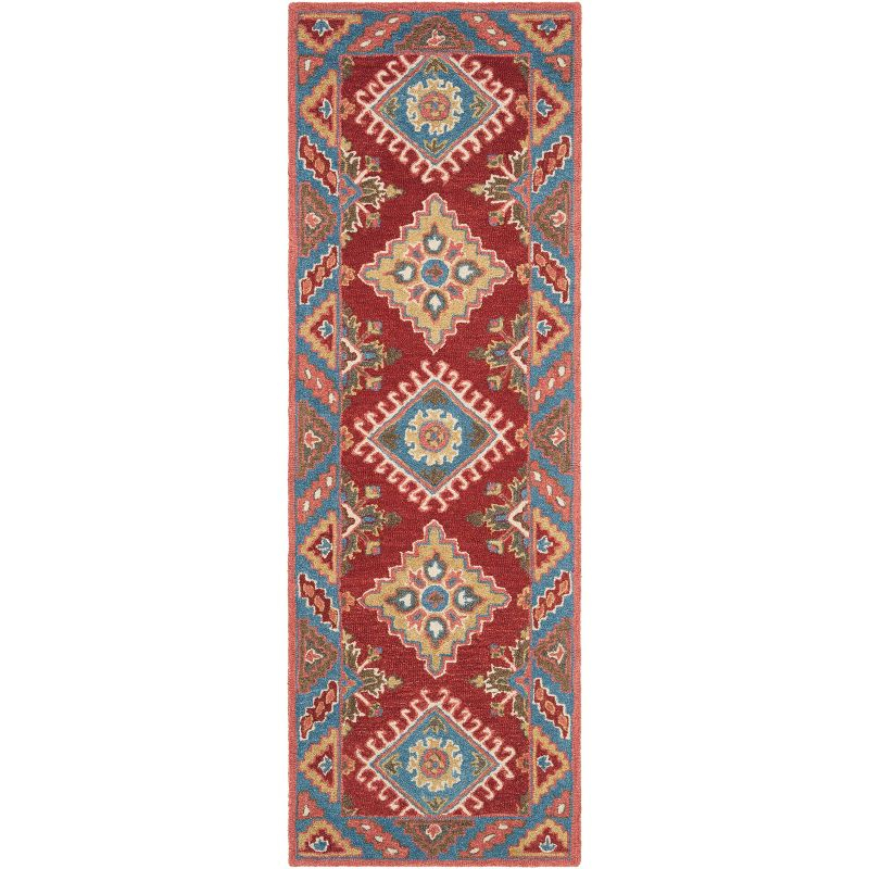 Aspen APN803 Hand Tufted Runner Rug - Red/Blue - 2'3"x9' - Safavieh.