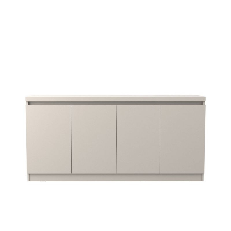 Manhattan Comfort 62.99" Viennese 6 Shelves Buffet Cabinet Off White: Modern Painted Wood Composite Sideboard