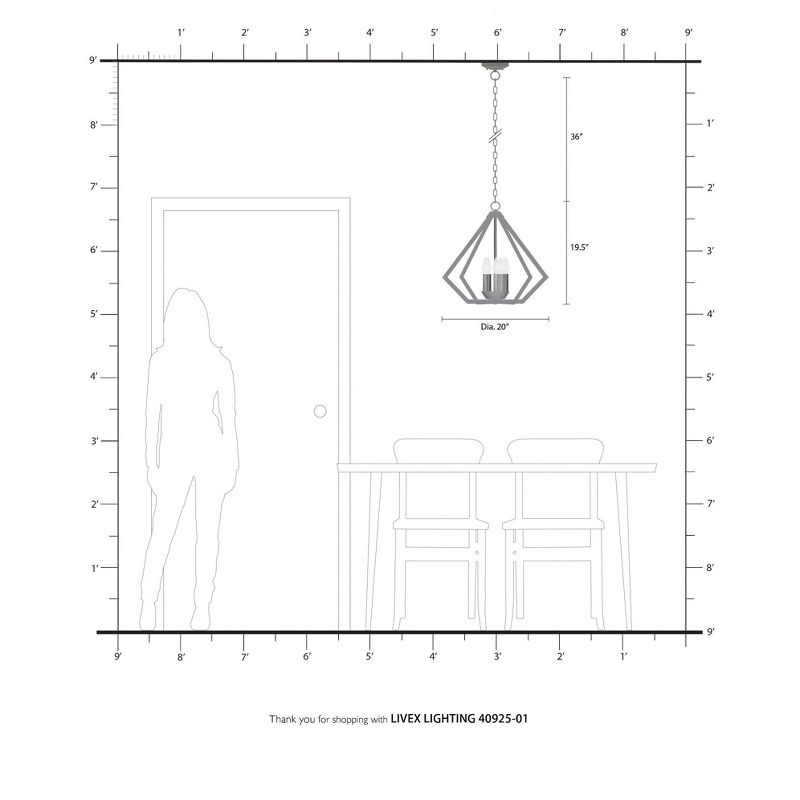 Livex Lighting Prism 5 - Light Chandelier in  Antique Brass