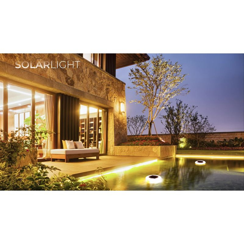 8" LED Solar Portable Outdoor Lantern with Flame - Techko Maid: Waterproof, Weather-Resistant Lighting