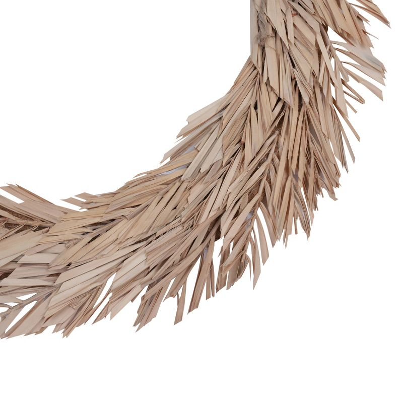 Vickerman Natural Botanicals 24" Bleached Canna Leaf Wreath. This wreath measures 24 inches in diameter. It features bleached canna leaves on a coco