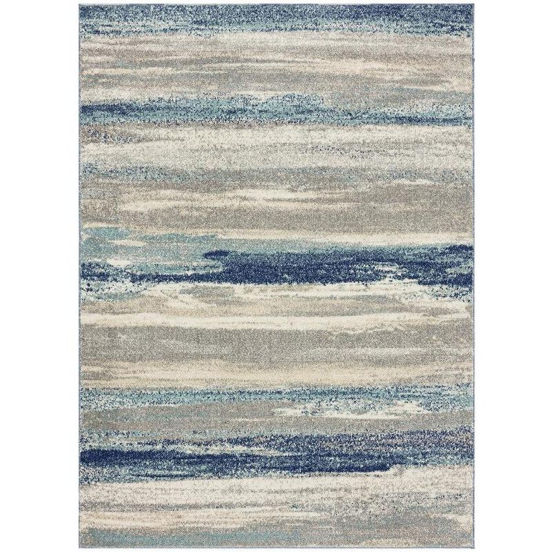 Luxe Weavers Abstract Stripe Blue 9x12 Area Rug