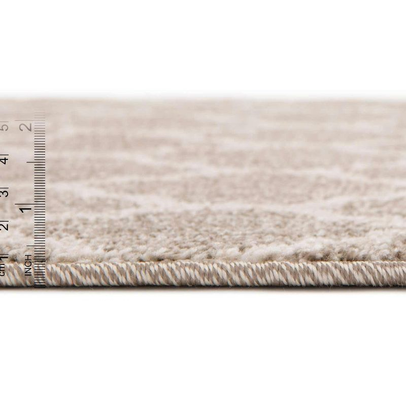 Unique Loom 4' 1 x 6' 1 Trellis Philadelphia Light Brown Area Rug