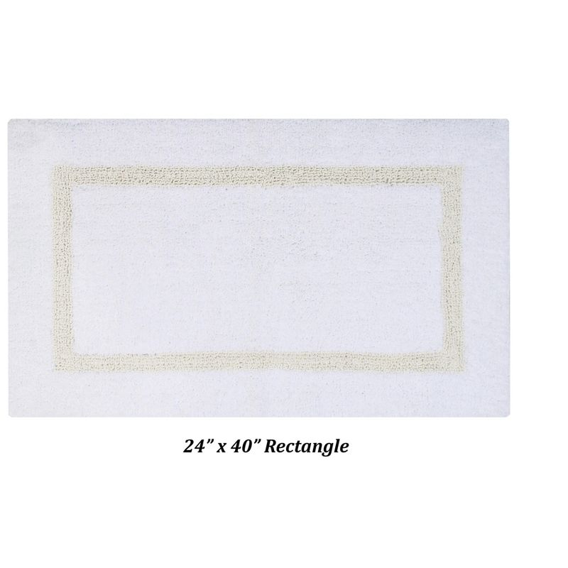 Better Trends Hotel 100% Cotton Tufted Two Tone Reversible Bath Rug 24" x 40" Rectangle - White/Ivory
