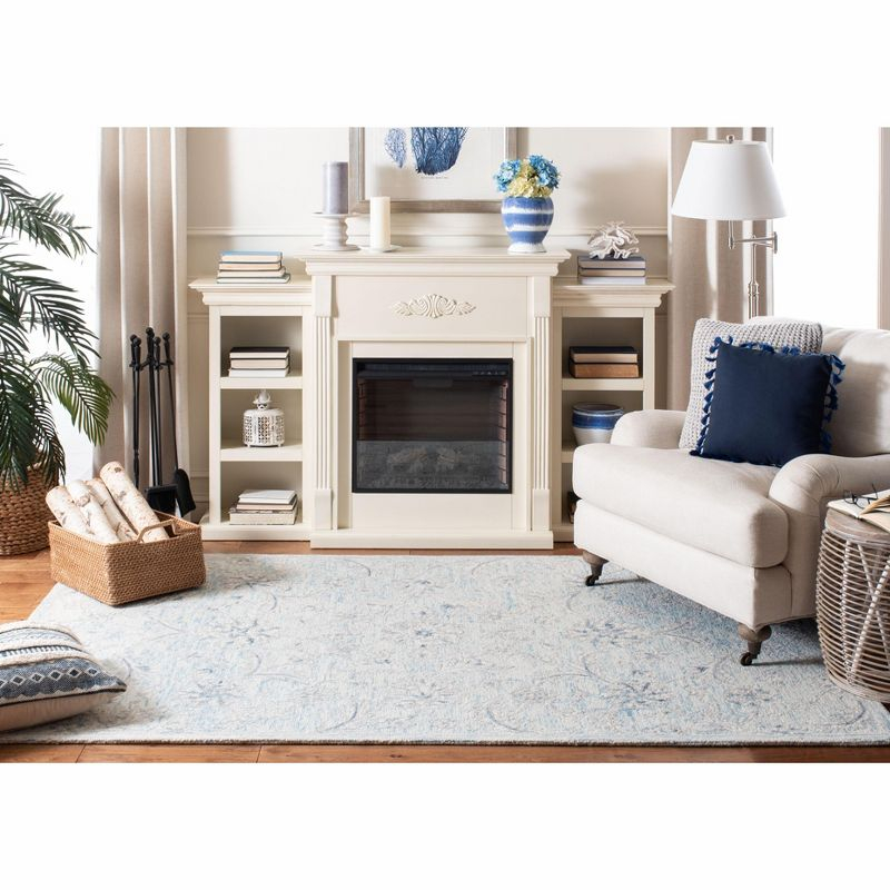 Micro-Loop MLP506 Hand Tufted Indoor Area Rug - Light Blue/Ivory - 5'x8' - Safavieh