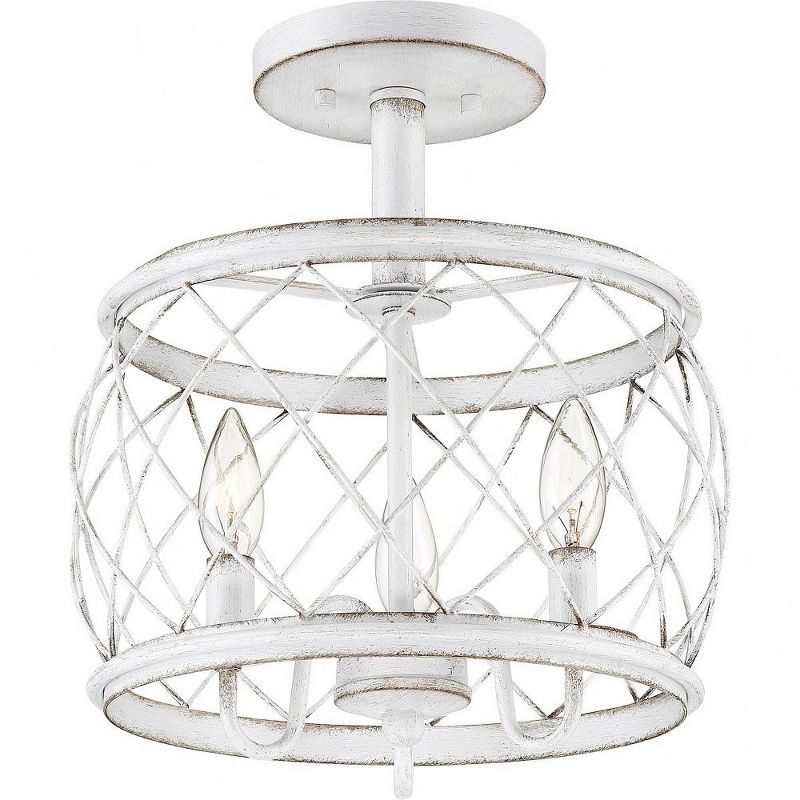 Quoizel Lighting Dury 3 - Light Semi-Flush Mount in  Antique White