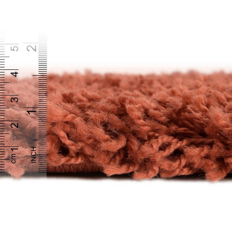 Unique Loom 8' 0 x 11' 0 Rectangle Solid Shag Terracotta Area Rug