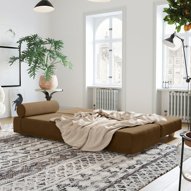 Jaxx Alon Daybed | Fold-Out Sleeper | Queen-Size Mattress - Toffee