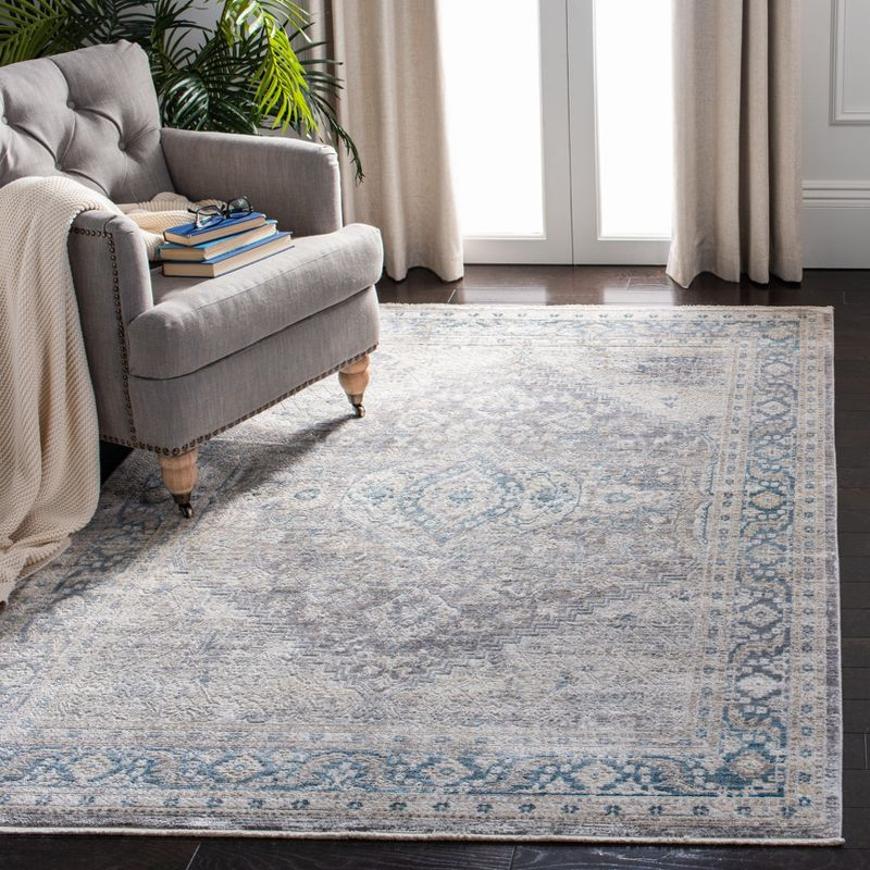 Dream DRM411 Power Loomed Indoor Runner - Grey/Blue - 2'x8' - Safavieh