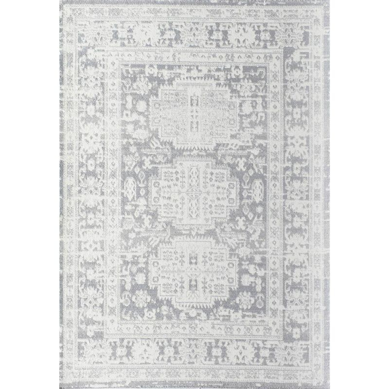 Rugs America Gallagher GL55G Canvas Sundara Vintage Transitional Gray Area Rug for Dining Room Rug Neutral Rug Living Room Rug Kitchen, 2'6"x8'