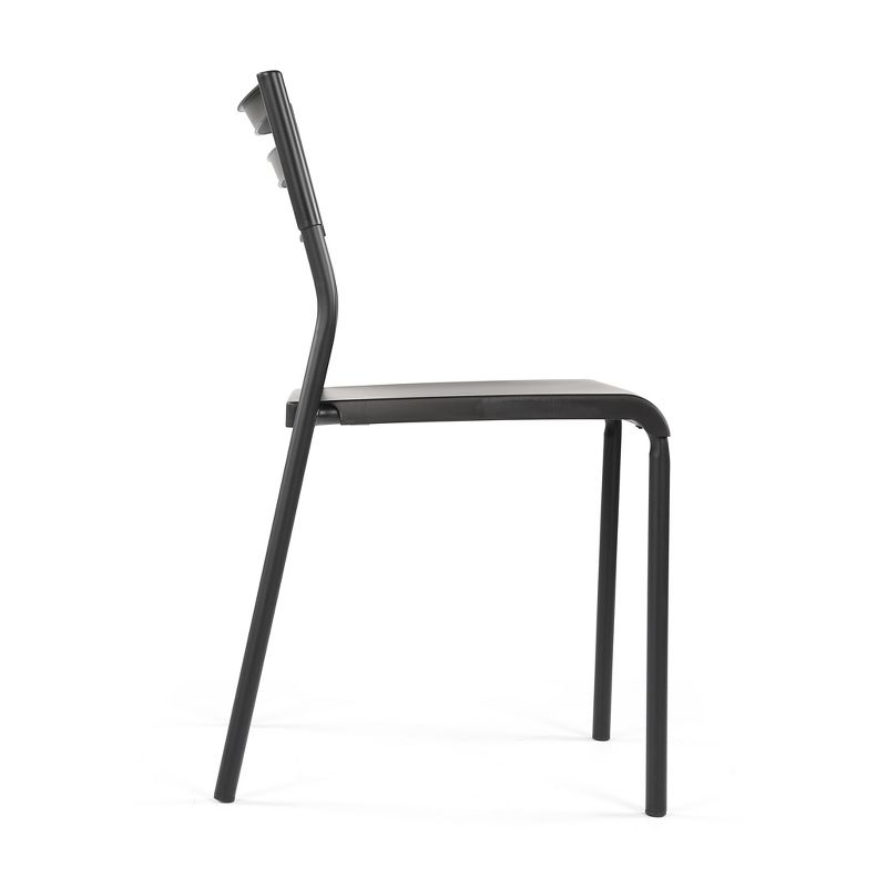 Humble Crew Desk/Writing Chair Black : Mid-Century Modern, Armless, Stackable, for Ages 3+