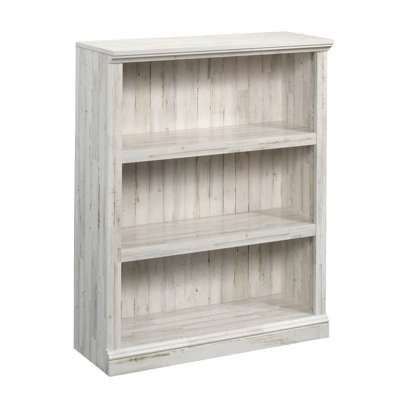 44" 3 Shelf Bookcase White - Sauder: Farmhouse Style, Smooth Laminate Finish, MDF Construction
