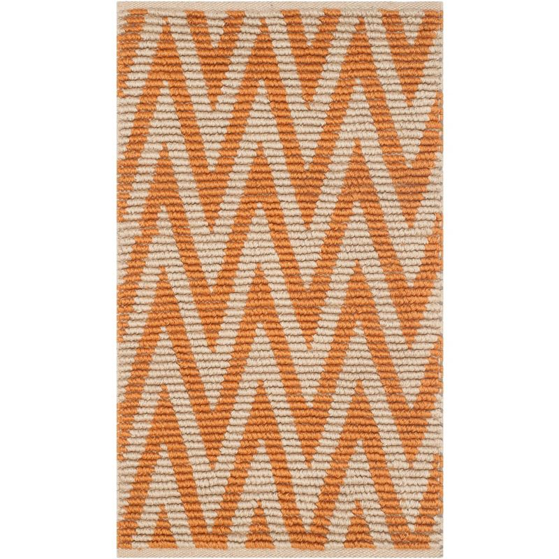 Cape Cod CAP863 Hand Woven Accent Rug - Natural/Orange - 2'3"x3'9" - Safavieh.