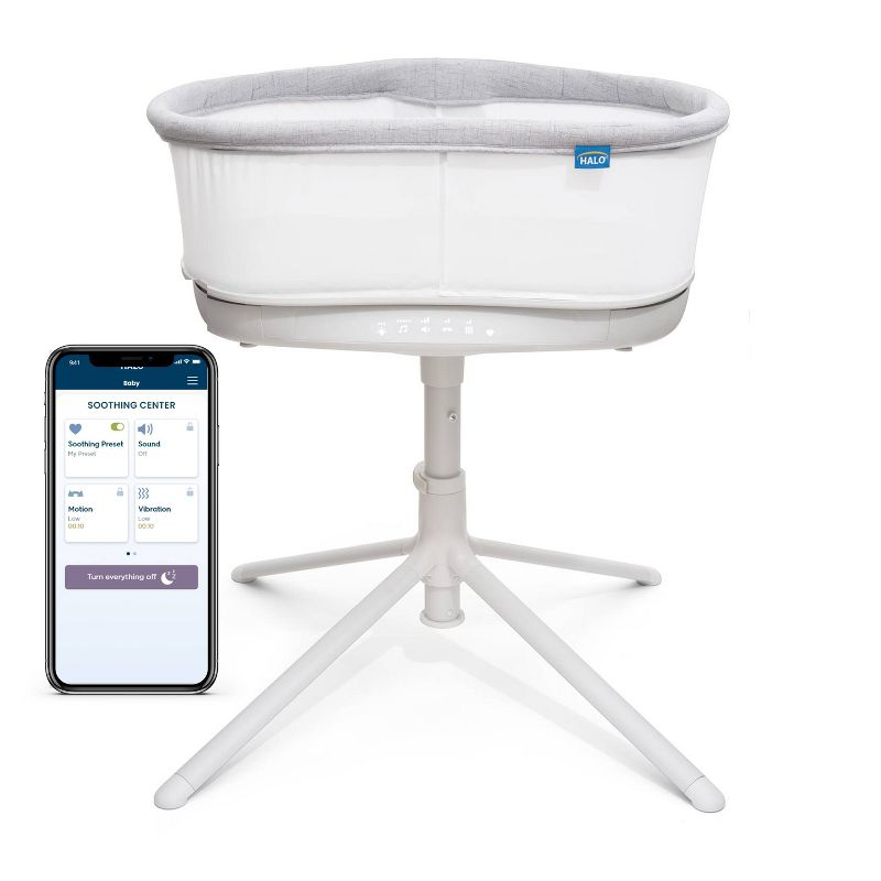 HALO Innovations BassiNest Connected Swivel Sleeper 3.0 Smart Baby Bassinet - Gray