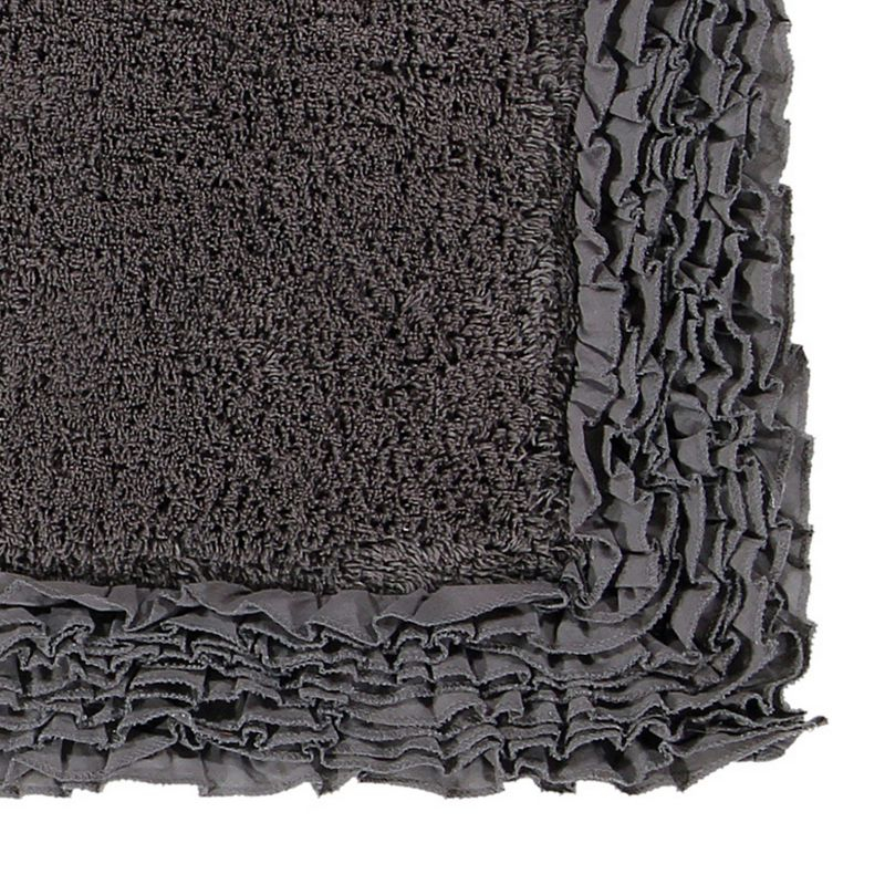Better Trends Shaggy Boader 100% Cotton Tufted Non- Slip Backing Bath Rug 20" x 60" Runner - Gray