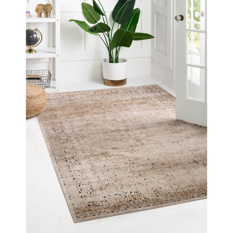 Unique Loom Chateau Collection Area Rug - Jefferson (5' 1" x 8' Rectangle Beige/Light Brown)