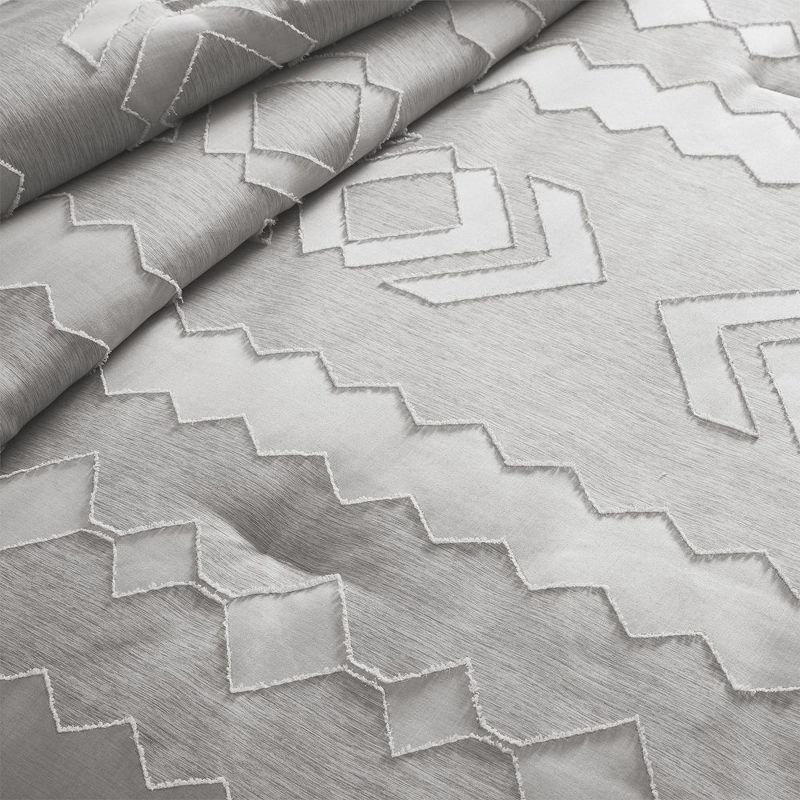 Peace Nest 3 Piece Tufted Clipped Microfiber Comforter Set, Beige, Twin, 66"x92"