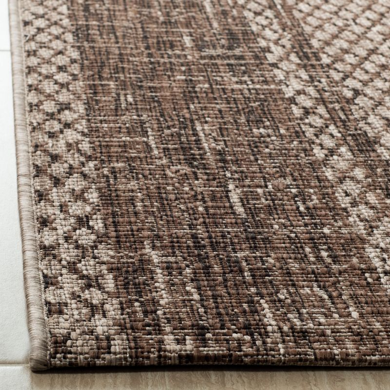 Courtyard CY8734 Power Loomed Indoor and Outdoor Area Rug - Light Beige/Light Brown - 5'3"x5'3" - Safavieh