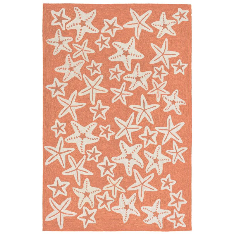 Liora Manne Capri Starfish Indoor/Outdoor Rug Coral 5' x 7'6"