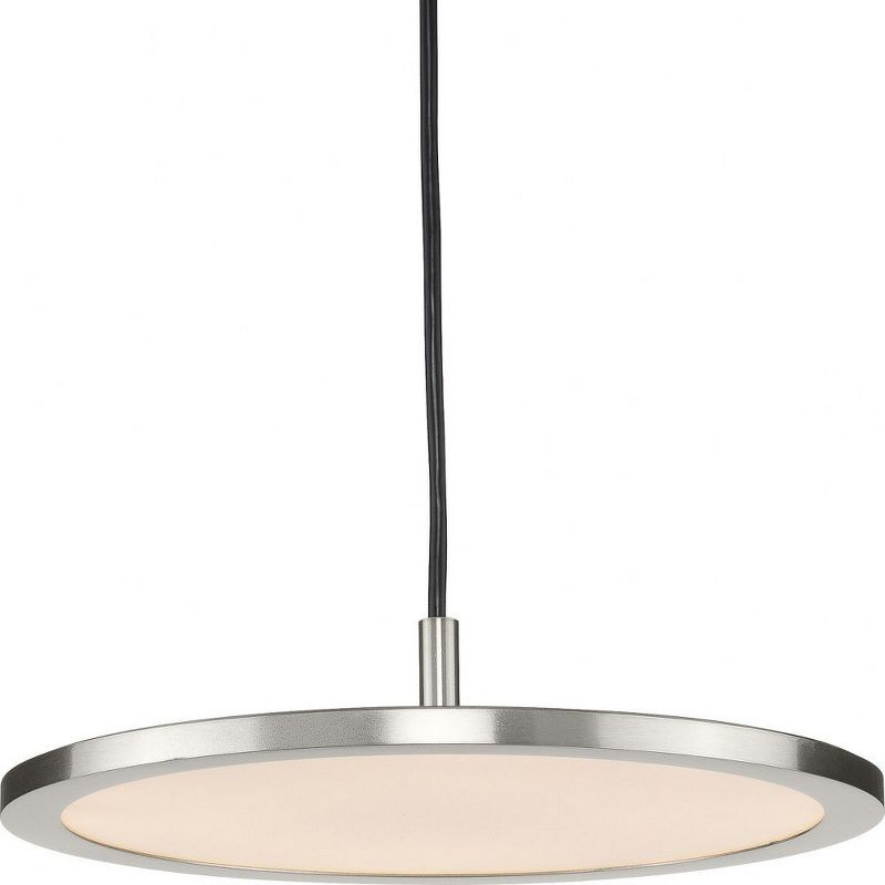 Progress Lighting Everlume 1-Light LED Pendant, Brushed Nickel, Edge-Lit Flat Panel Diffuser