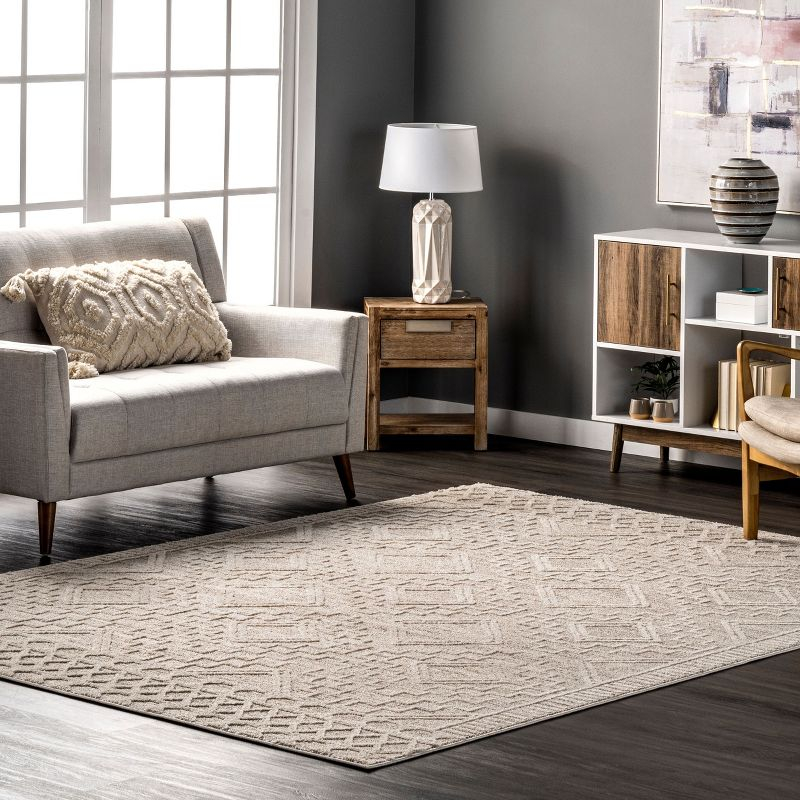 Nuloom Cameron Moroccan 8x10 Indoor Area Rug for Living Room Bedroom Dining Room Kitchen, Beige/Ivory