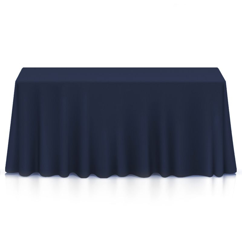Lann's Linens Polyester Fabric Tablecloth for Wedding, Banquet, Restaurant - 90 x 156 Inch Rectangular - Navy Blue