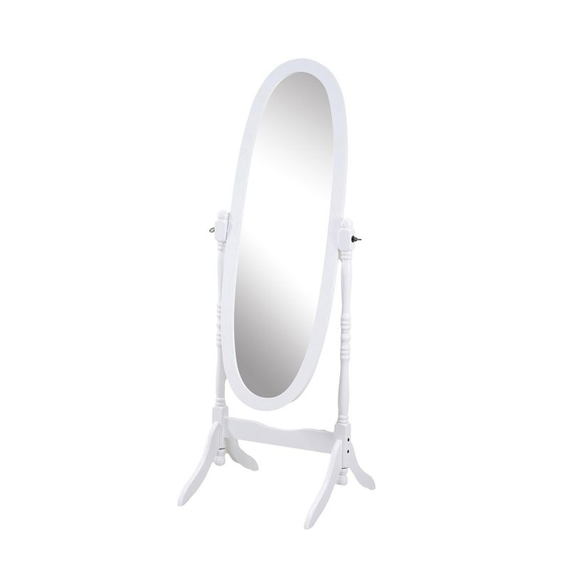 Roundhill Furniture Traditional Queen Anna Style Wood Floor Cheval Mirror Pink