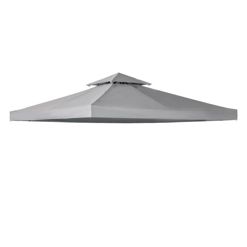 Outsunny Gazebo Replacement Canopy for Model 01 -0153, 2-Tier Top Cover for 9.84' x 9.84' Outdoor Gazebo, Gray (TOP ONLY)