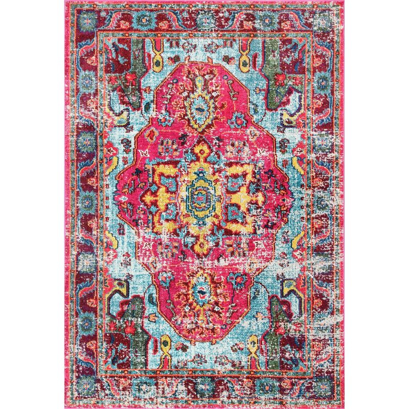 10'x14' Vintage Corbett Area Rug Silver - nuLOOM: Traditional Medallion, Low Pile, Machine Made, Indoor Use