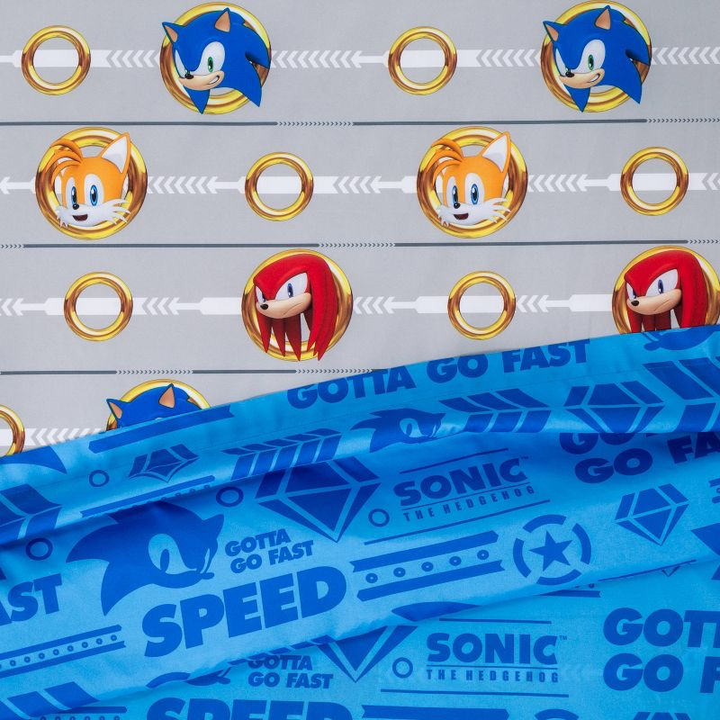 Twin Sonic the Hedgehog Run Rings Around You Kids' Sheet Set