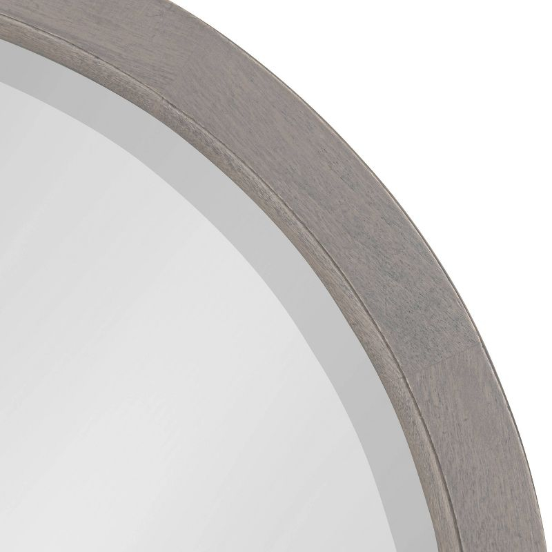18" x 18" Hogan Round Framed Decorative Wall Mirror Gray - Kate & Laurel All Things Decor