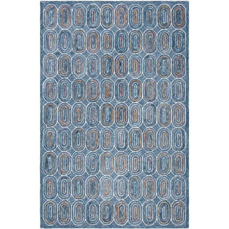 Metro MET124 Hand Tufted Indoor Area Rug - Blue/Yellow - 5'x8' - Safavieh