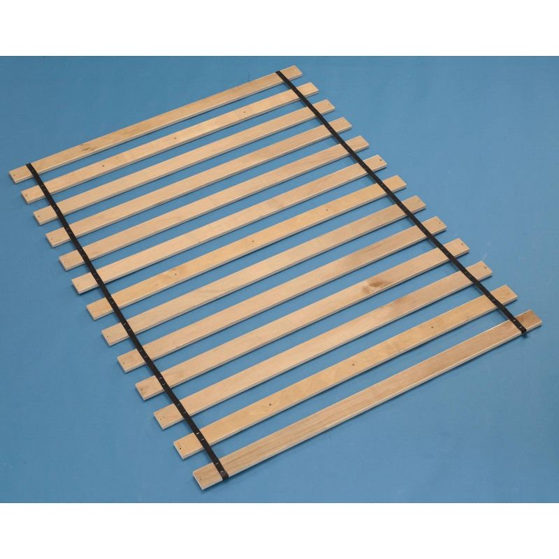 Queen Frames and Rails Roll Slats Brown - Signature Design by Ashley: Mattress Base Support, Wood Bunkie Board