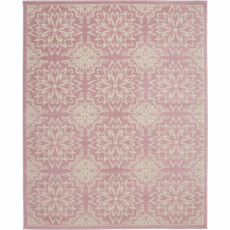 Nourison Jubilant 7' x 10' Ivory Pink Farmhouse Indoor Rug