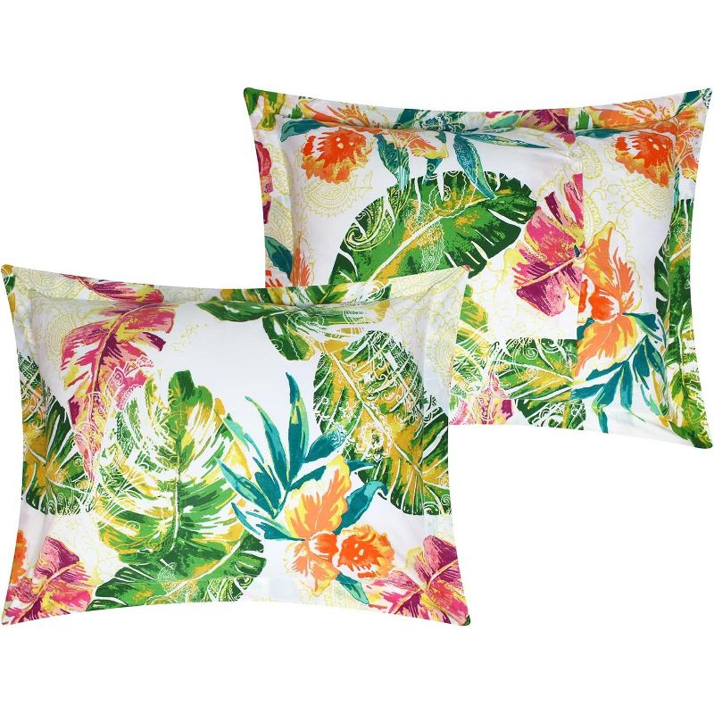 Greenland Home Fashions Tropics Luxurious Comfortable Ultra Soft Pillow Sham Coral