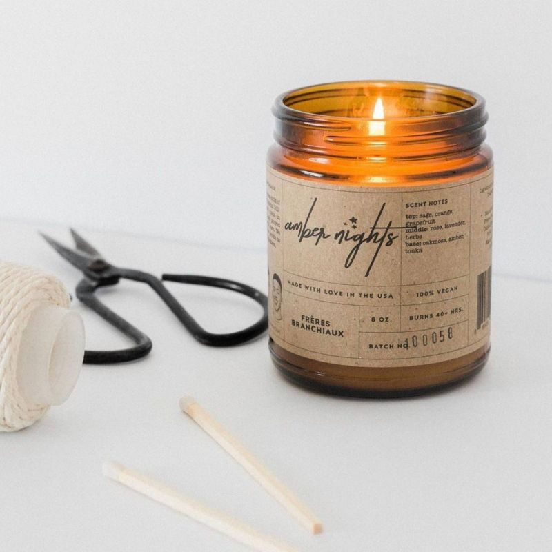 8oz Amber Nights Candle - Freres Branchiaux
