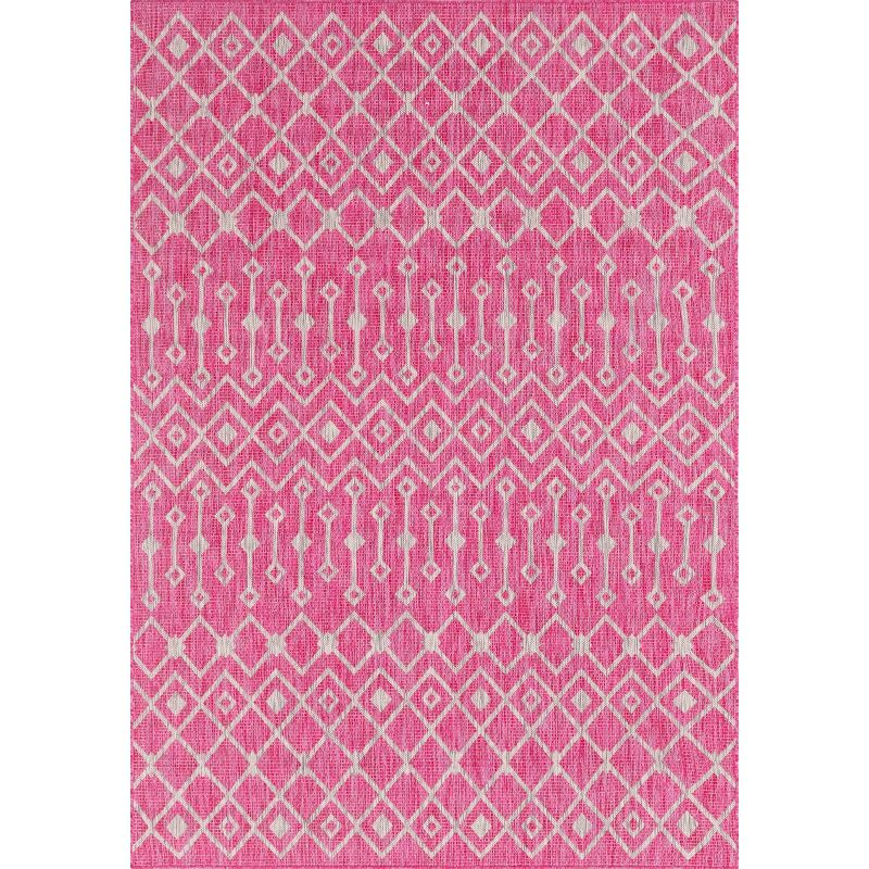 Unique Loom 7' 1 x 10' 0 Rectangle Indoor/Outdoor Trellis Fuschia Area Rug