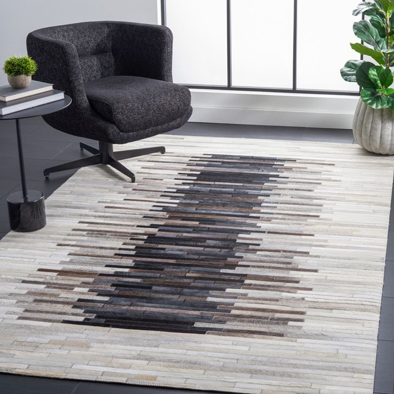Studio Leather STL818 Hand Woven Area Rug - Grey/Brown - 8'x10' - Safavieh.