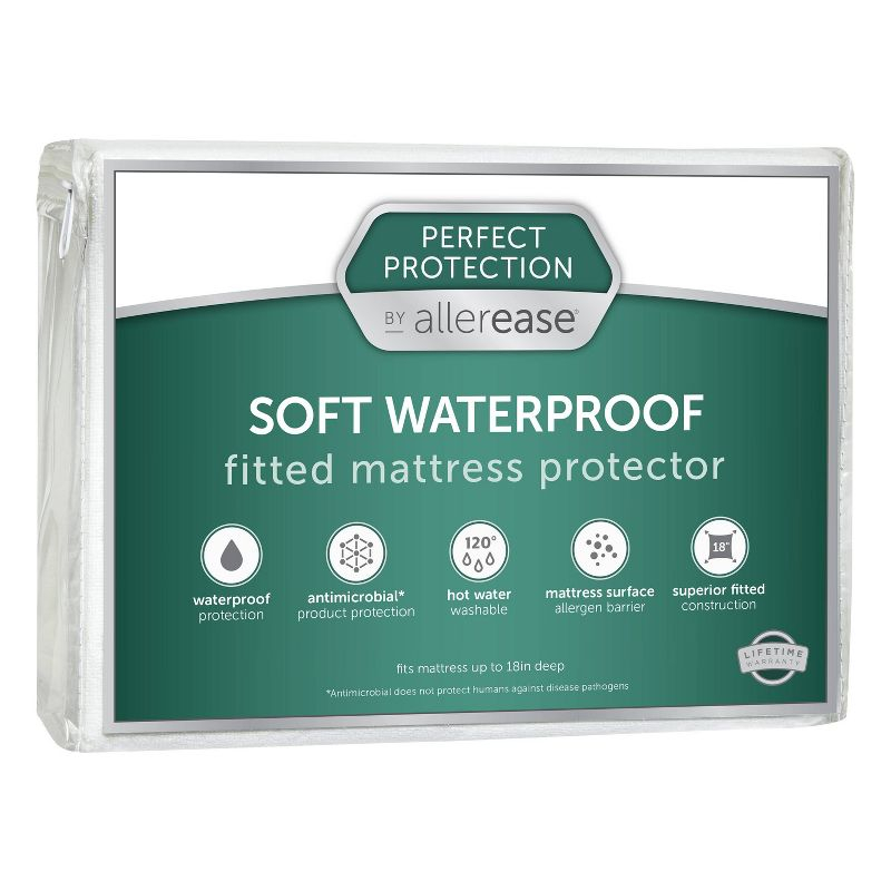 Allerease King Perfect Protection Soft Waterproof Machine Washable Fitted Mattress Protector: Hypoallergenic, OEKO-TEX Certified