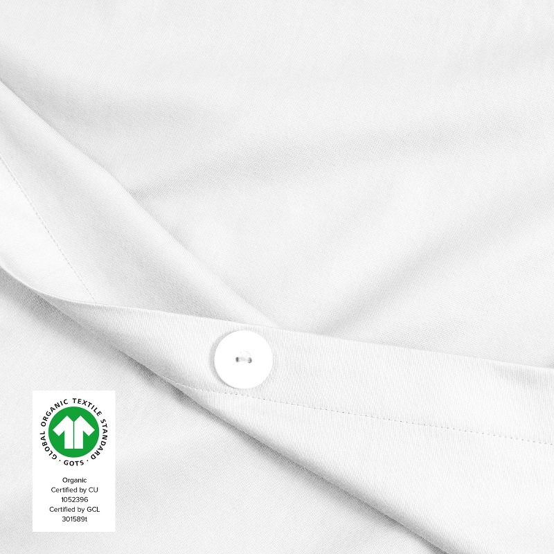 Bare Home 400 Thread Count Organic Cotton Sateen Duvet Cover Set