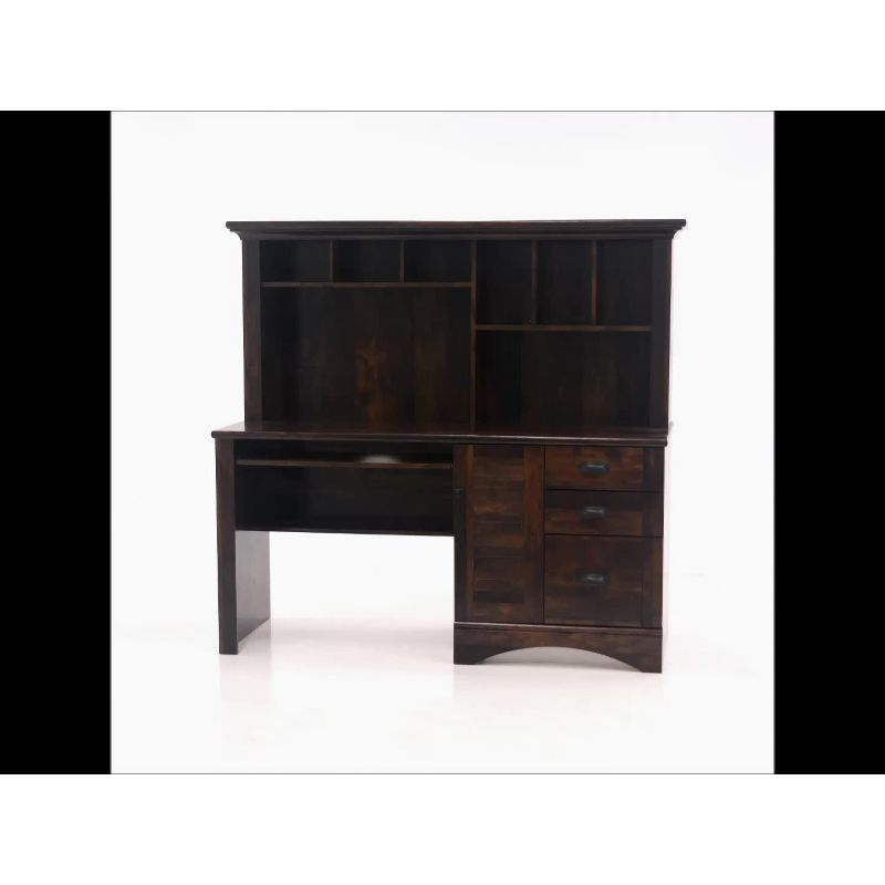 Harbor View Computer Desk with Hutch Cherry - Sauder