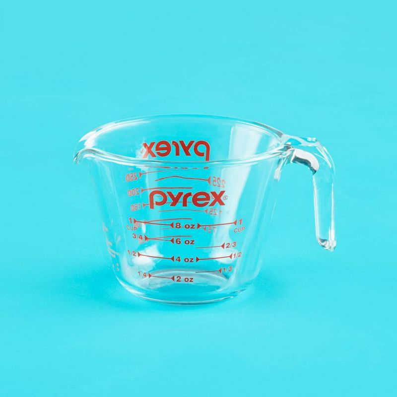 Pyrex Measuring Cup Set 3 piece: Glass Liquid Measuring Cups, Microwave & Dishwasher Safe, 1, 2, & 4-Cup Sizes