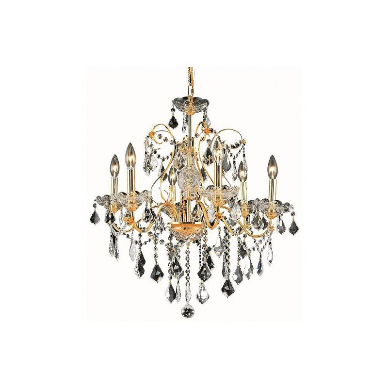 Elegant Lighting Kasey 1-Light Honey Gold Pendant with Elegant Canopy Mount