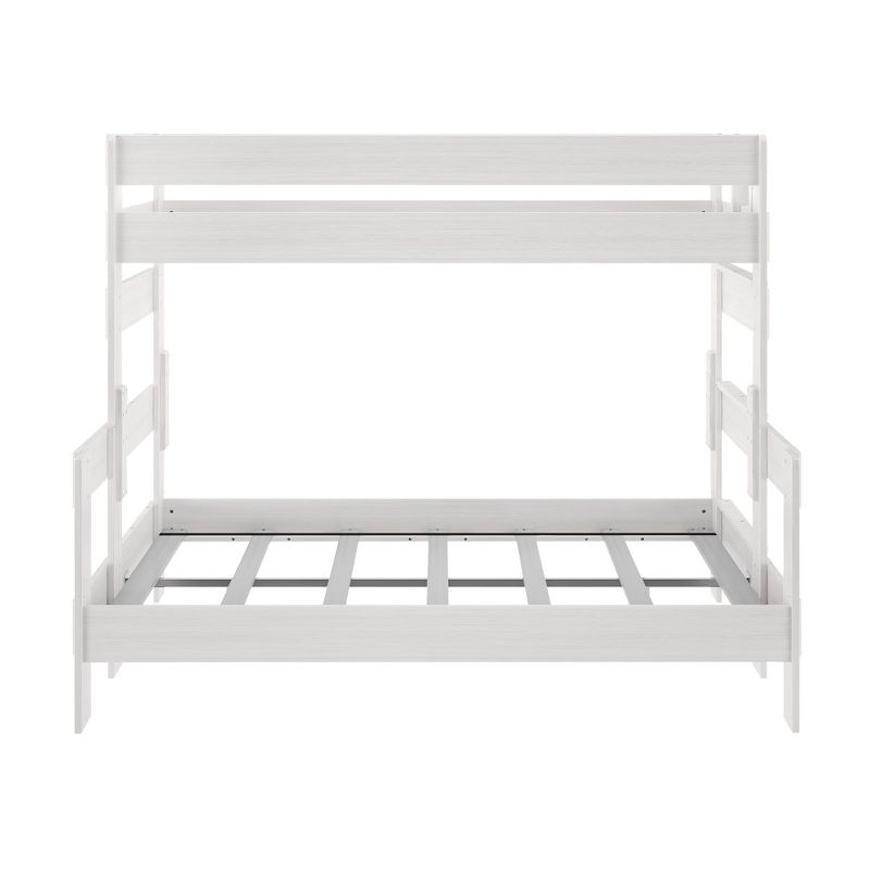 Max & Lily Farmhouse Twin XL over Queen Bunk Bed, White Wash