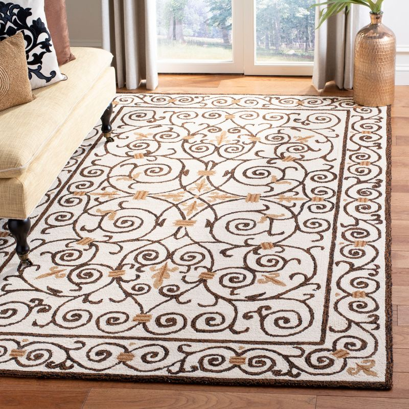Chelsea HK11 Handmade Area Rug - 3'9"x5'9" - Ivory/Dark Brown - Safavieh