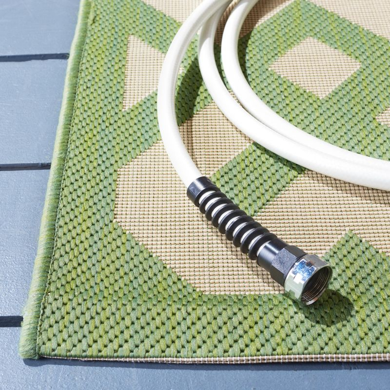 Courtyard CY6915 Power Loomed Indoor and Outdoor Area Rug - Beige/Green - 5'3"x5'3" - Safavieh