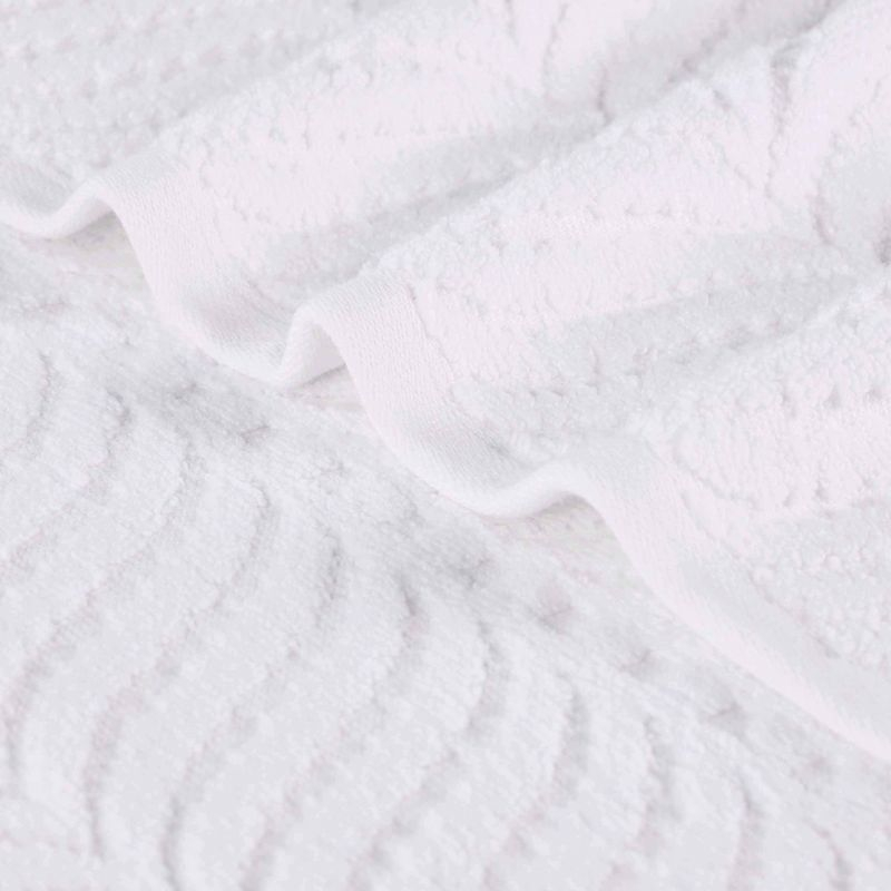 Chevron Zero Twist Cotton Jacquard 3 Piece Bathroom Towel Set, White - Blue Nile Mills